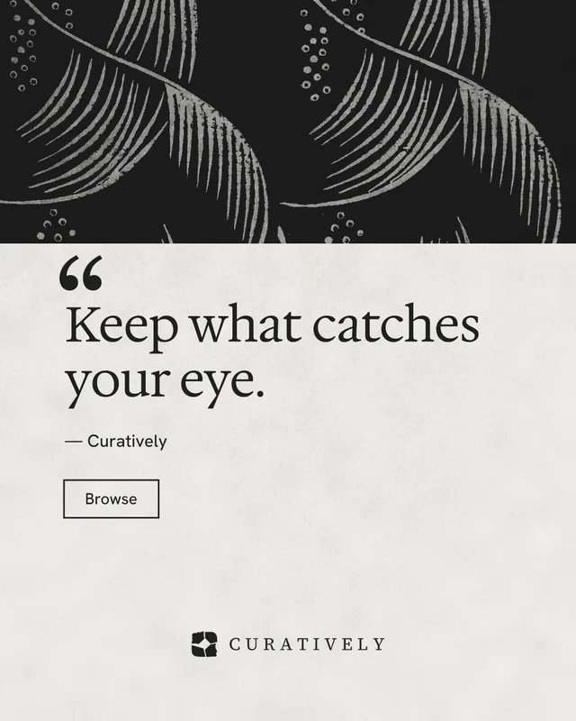 Instagram portrait post for Curatively: "Keep a vault for each thing you make." Editorial style, quote layout, light palette in black, white, grey.