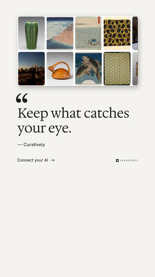 Instagram story for Curatively: "All of it, in one grid." Minimal luxury style, quote layout, light palette in white, grey.