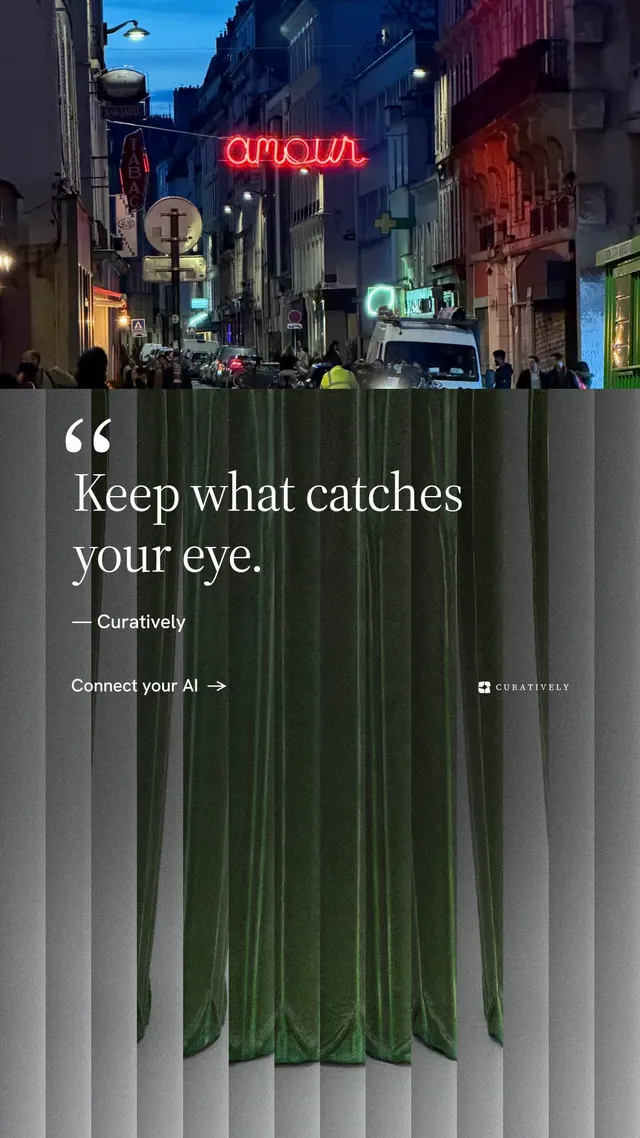 Instagram story for Curatively: "Then build from it." Minimal luxury style, quote layout, dark palette in black, grey.