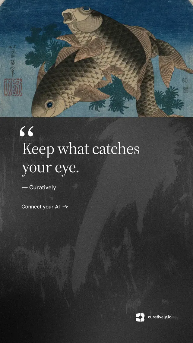 Instagram story for Curatively: "Point your AI at a vault." Minimal luxury style, quote layout, dark palette in black, grey.
