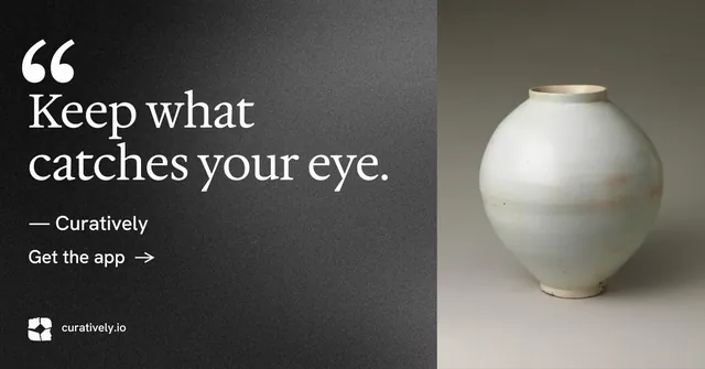 Social ad for Curatively: "Find it by colour." Minimal luxury style, quote layout, dark palette in grey, black.