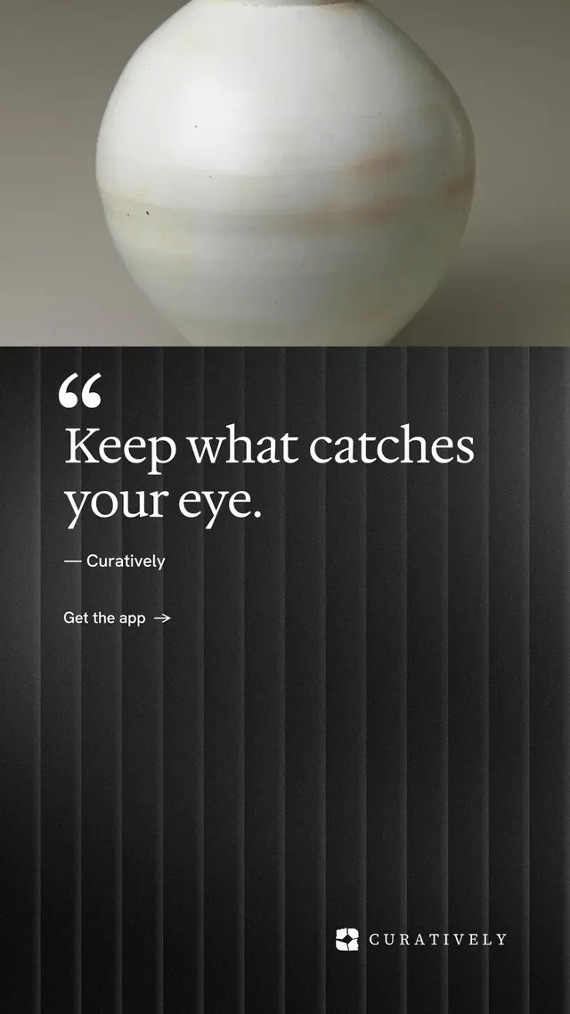 Instagram story for Curatively: "Saved, sorted and yours." Minimal luxury style, quote layout, dark palette in black, grey.