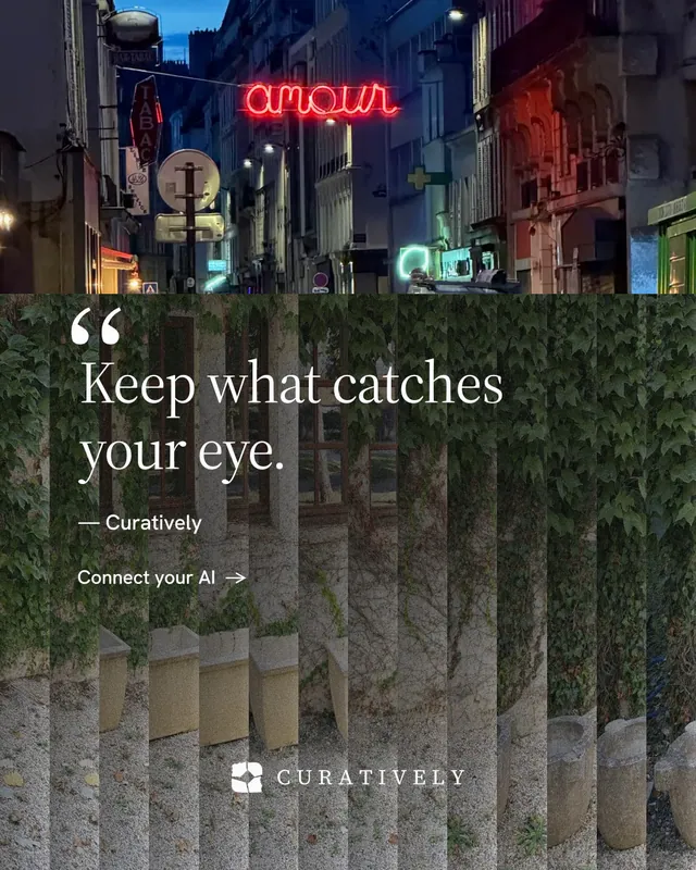 Instagram portrait post for Curatively: "Keep a vault for each thing you make." Minimal luxury style, quote layout, dark palette in black, grey.