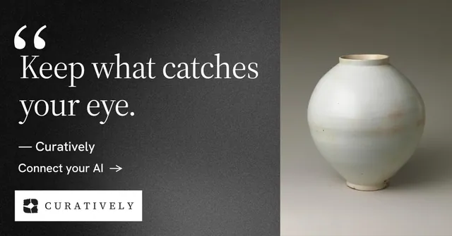 Social ad for Curatively: "Then build from it." Minimal luxury style, quote layout, dark palette in grey, black, white.