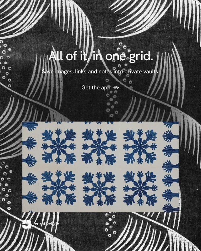 Instagram portrait post for Curatively: "All of it, in one grid." Minimal luxury style, centred layout, dark palette in grey, black.