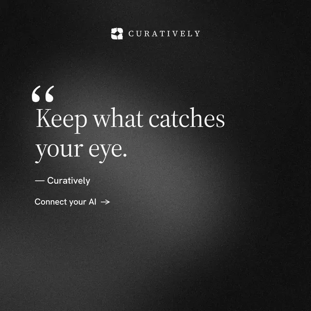 Instagram post for Curatively: "Keep a vault for each thing you make." Minimal luxury style, quote layout, dark palette in black, grey.