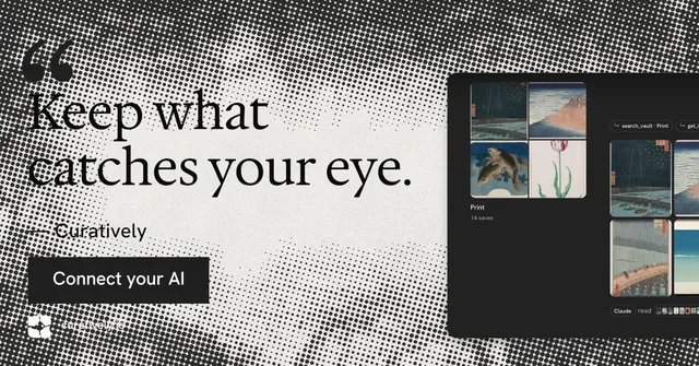Social ad for Curatively: "All of it, in one grid." Swiss style, quote layout, light palette in grey, black, white.