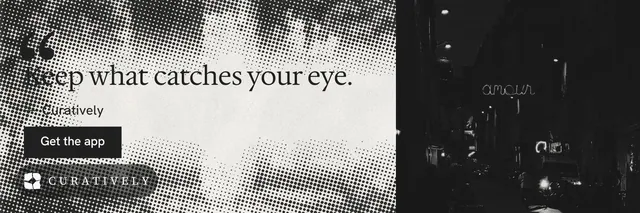 X header for Curatively: "Point your AI at a vault." Swiss style, quote layout, light palette in white, black, grey.