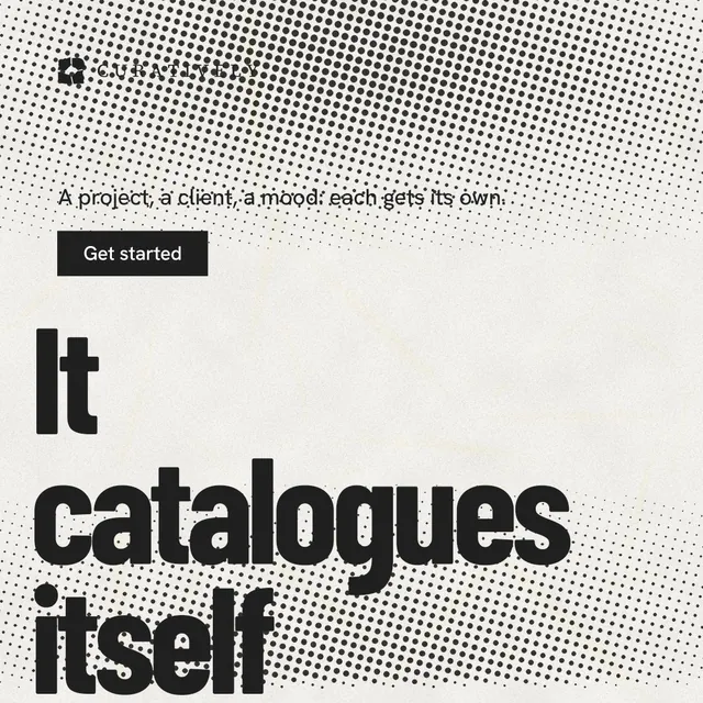 Instagram post for Curatively: "Point your AI at a vault." Retro print style, oversized layout, light palette in grey, white.
