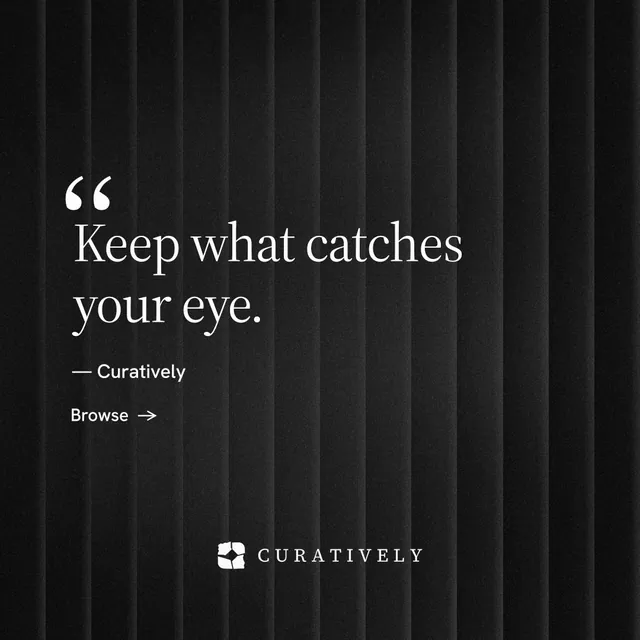 Instagram post for Curatively: "All of it, in one grid." Minimal luxury style, quote layout, dark palette in black.