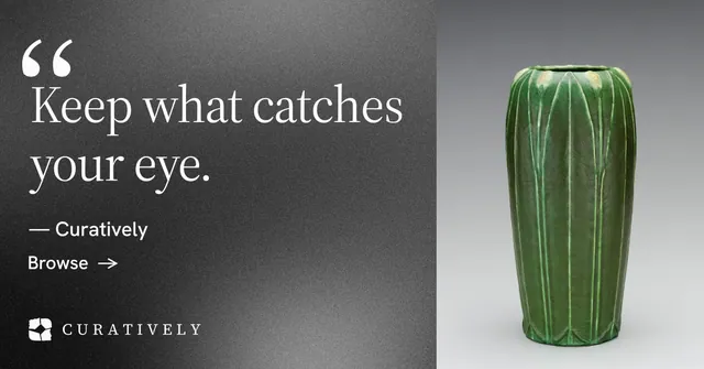 Social ad for Curatively: "Then build from it." Minimal luxury style, quote layout, dark palette in grey, black.