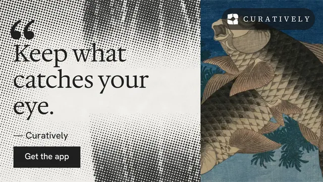 Landscape graphic for Curatively: "Private until you choose." Swiss style, quote layout, light palette in grey, black, white.