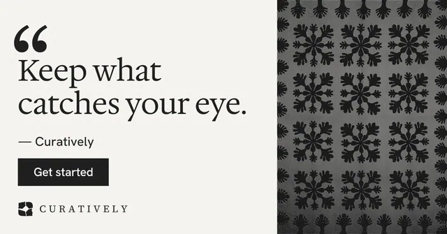 Social ad for Curatively: "Private until you choose." Swiss style, quote layout, light palette in white, black, grey.