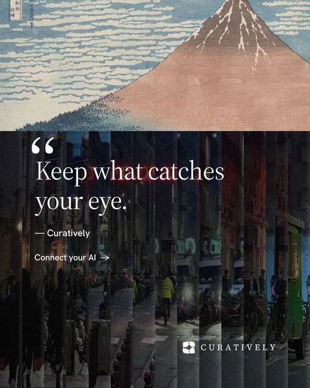 Instagram portrait post for Curatively: "All of it, in one grid." Minimal luxury style, quote layout, dark palette in grey, black.