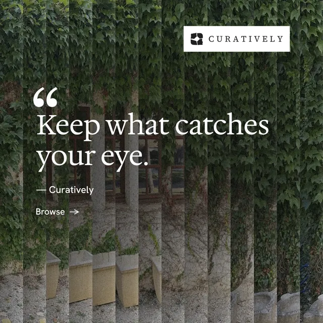 Instagram post for Curatively: "Private until you choose." Minimal luxury style, quote layout, dark palette in grey, black, green.