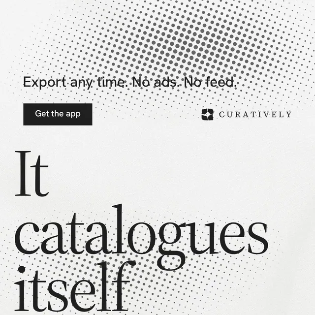 Instagram post for Curatively: "Point your AI at a vault." Split block style, oversized layout, light palette in white, grey.