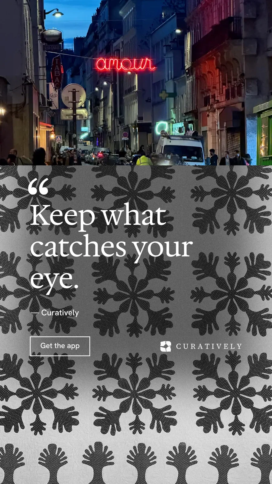 Instagram story for Curatively: "Point your AI at a vault." Editorial style, quote layout, dark palette in blue, grey.