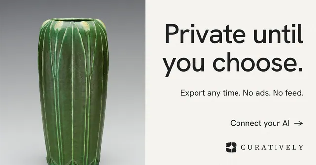 Social ad for Curatively: "Private until you choose." Minimal luxury style, right layout, light palette in white, grey.