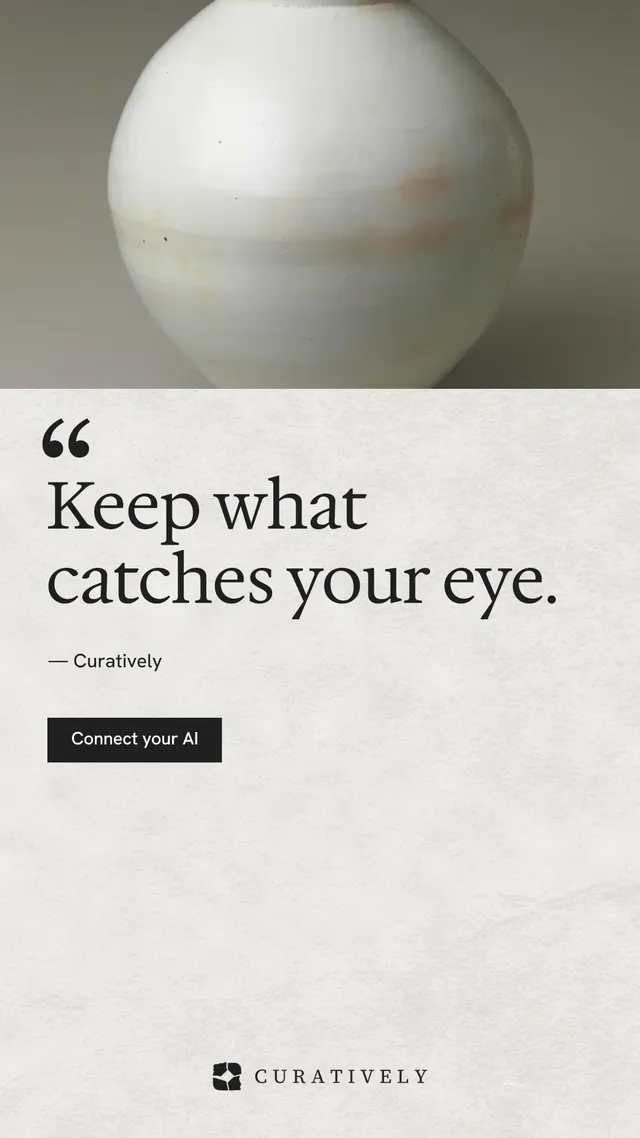 Instagram story for Curatively: "Then build from it." Swiss style, quote layout, light palette in white, grey.