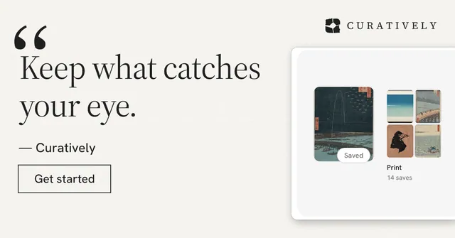 Social ad for Curatively: "Keep a vault for each thing you make." Editorial style, quote layout, light palette in white, grey.