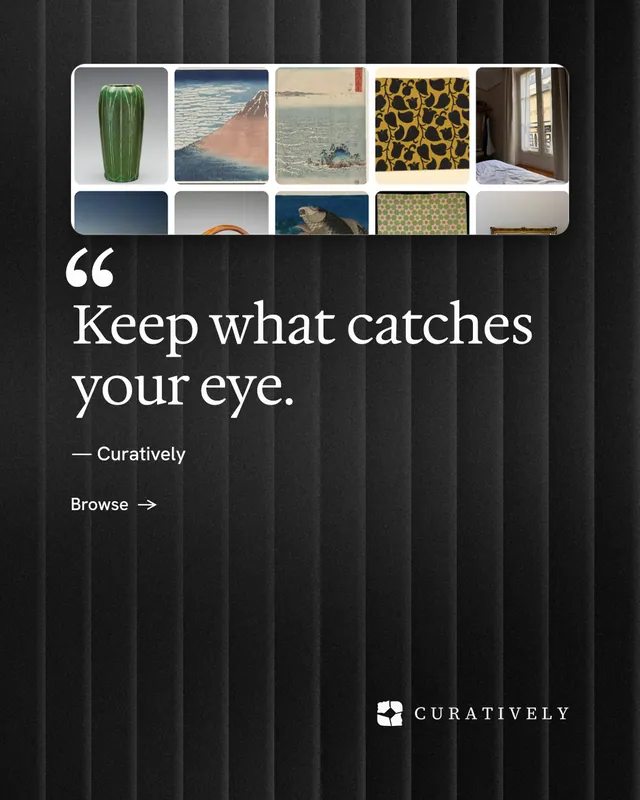 Instagram portrait post for Curatively: "Then build from it." Minimal luxury style, quote layout, dark palette in black, grey.