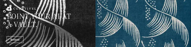 LinkedIn banner for Curatively: "Point your AI at a vault." Editorial style, bottom layout, dark palette in blue, black, grey.