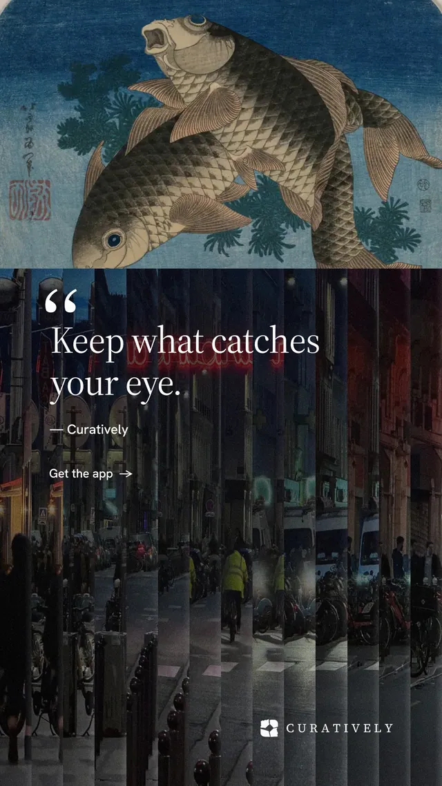 Instagram story for Curatively: "Private until you choose." Minimal luxury style, quote layout, dark palette in black, blue, grey.
