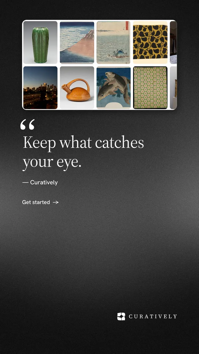 Instagram story for Curatively: "All of it, in one grid." Minimal luxury style, quote layout, dark palette in grey, black.