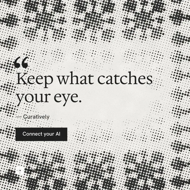 Instagram post for Curatively: "Keep a vault for each thing you make." Retro print style, quote layout, light palette in white, grey.