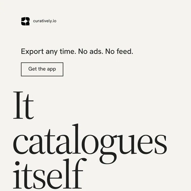 Instagram post for Curatively: "Point your AI at a vault." Editorial style, oversized layout, light palette in white, grey.