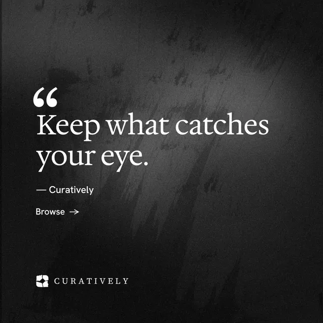 Instagram post for Curatively: "All of it, in one grid." Minimal luxury style, quote layout, dark palette in black, grey.