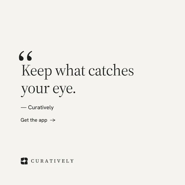 Instagram post for Curatively: "Then build from it." Minimal luxury style, quote layout, light palette in white.