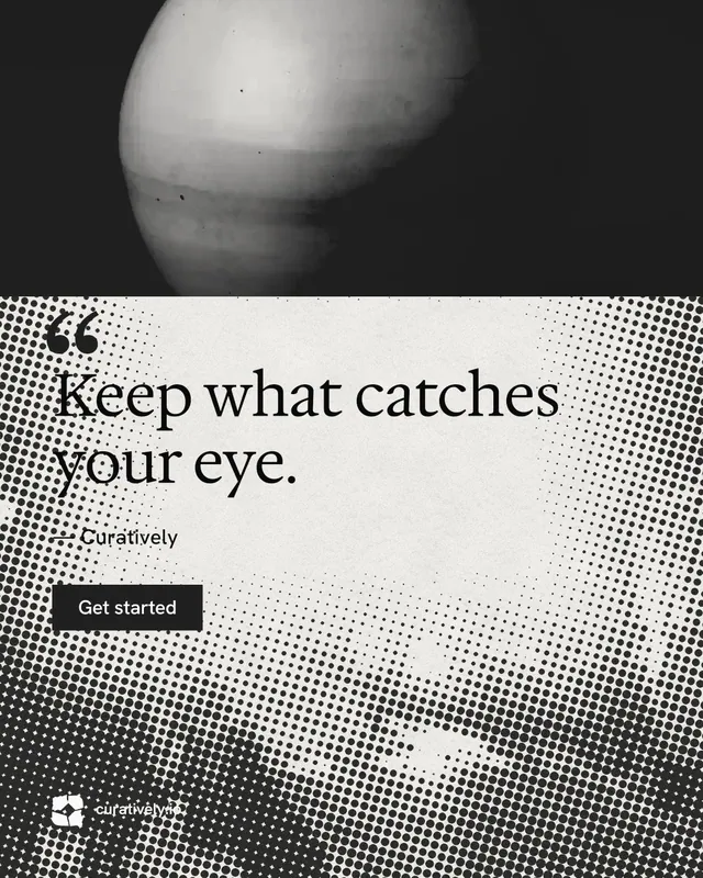 Instagram portrait post for Curatively: "Find it by colour." Swiss style, quote layout, light palette in black, grey, white.
