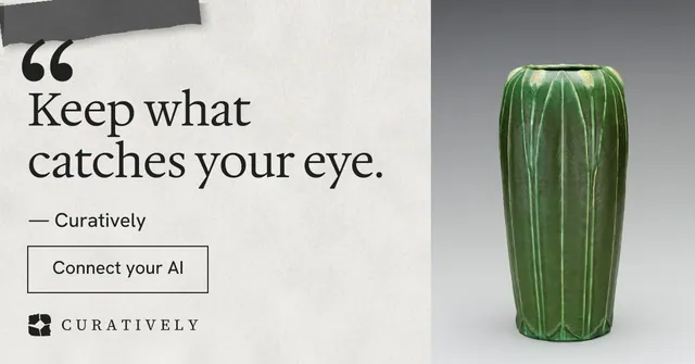 Social ad for Curatively: "All of it, in one grid." Editorial style, quote layout, light palette in grey, white.