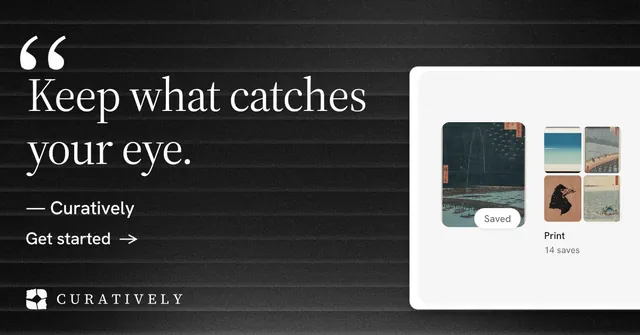 Social ad for Curatively: "Then build from it." Minimal luxury style, quote layout, dark palette in white, black.