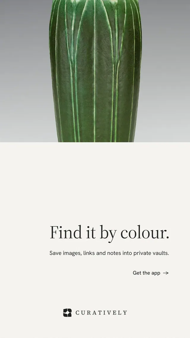 Instagram story for Curatively: "Find it by colour." Minimal luxury style, right layout, light palette in white, grey.