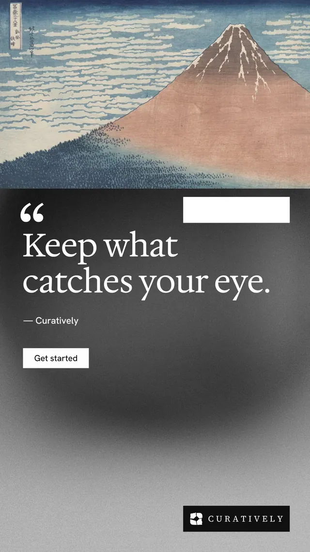 Instagram story for Curatively: "Private until you choose." Swiss style, quote layout, light palette in grey, black.