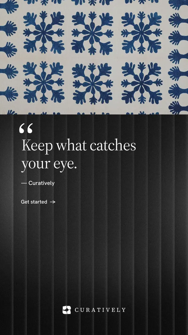 Instagram story for Curatively: "It catalogues itself." Minimal luxury style, quote layout, dark palette in black, grey.