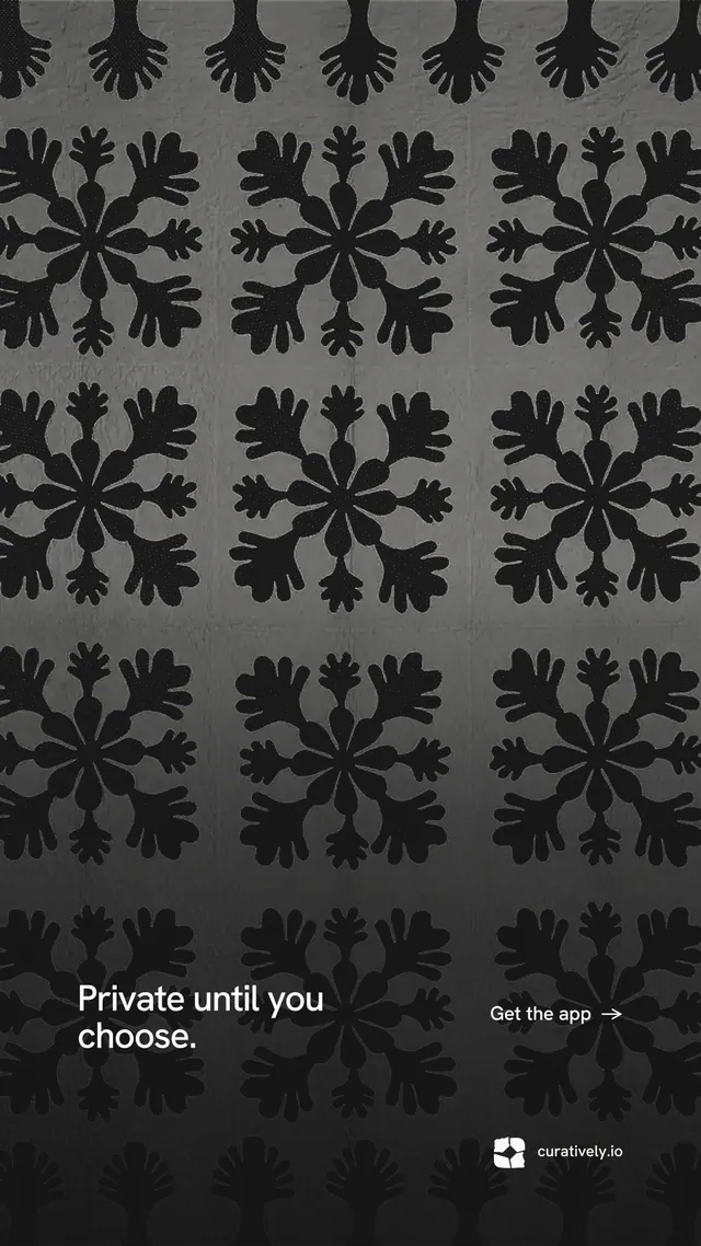 Instagram story for Curatively: "Private until you choose." Editorial style, image led layout, dark palette in black, grey.