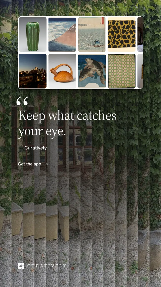 Instagram story for Curatively: "Find it by colour." Minimal luxury style, quote layout, dark palette in grey, black.