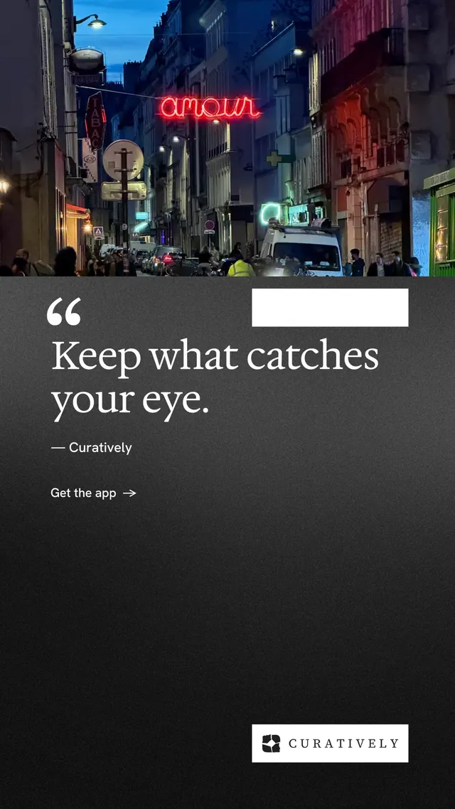 Instagram story for Curatively: "All of it, in one grid." Minimal luxury style, quote layout, dark palette in black, grey.