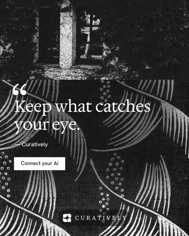 Instagram portrait post for Curatively: "Keep a vault for each thing you make." Swiss style, quote layout, dark palette in black, grey.