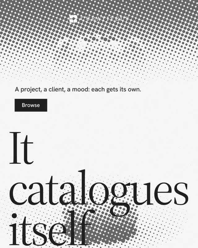 Instagram portrait post for Curatively: "Then build from it." Split block style, oversized layout, light palette in white, grey.