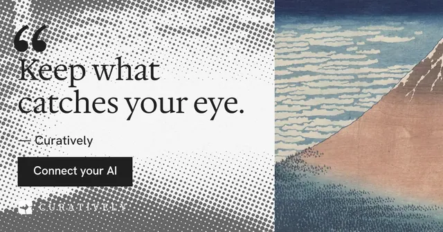 Social ad for Curatively: "Private until you choose." Swiss style, quote layout, light palette in grey, white.