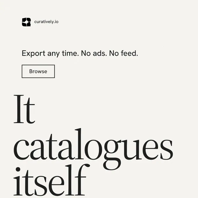 Instagram post for Curatively: "Find it by colour." Editorial style, oversized layout, light palette in white, grey.