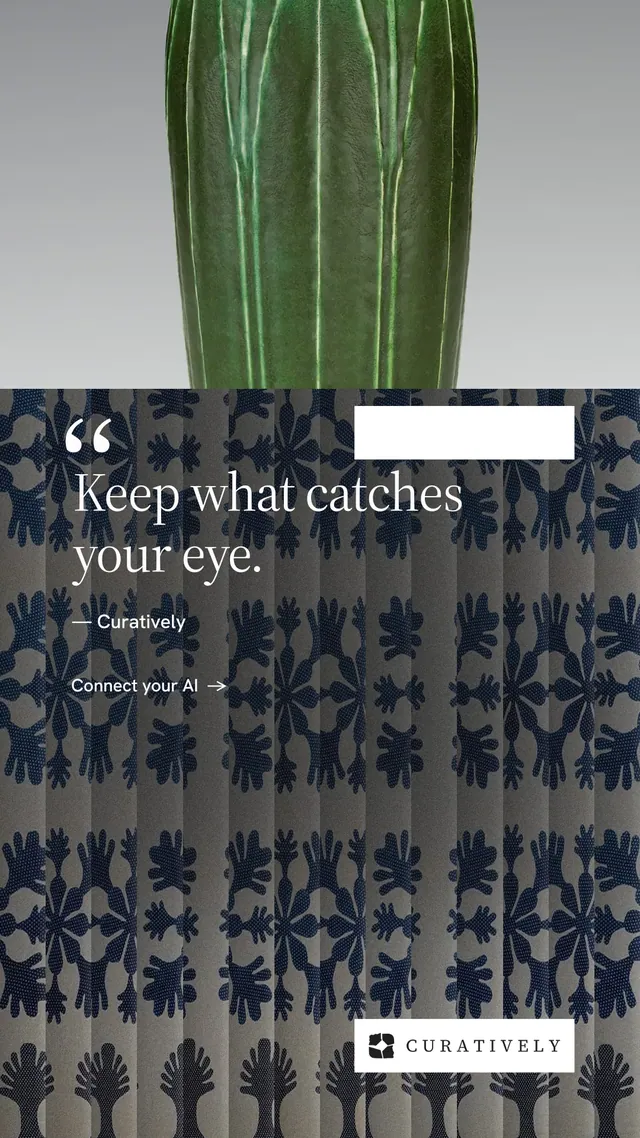 Instagram story for Curatively: "Save it from anywhere." Minimal luxury style, quote layout, dark palette in grey, black.