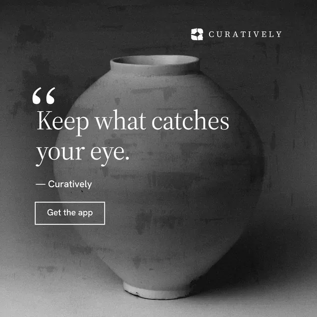 Instagram post for Curatively: "Private until you choose." Editorial style, quote layout, dark palette in grey, black.