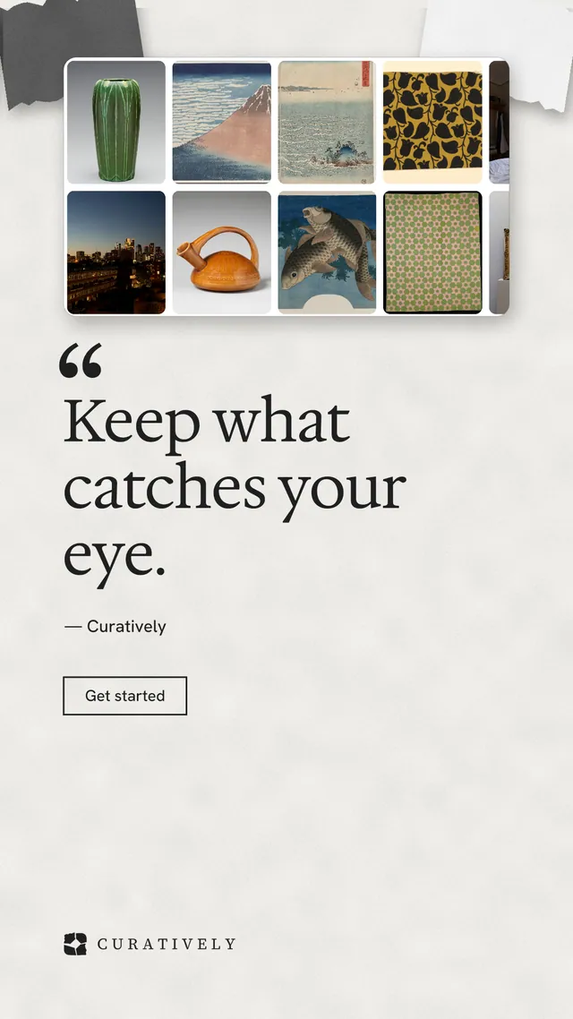 Instagram story for Curatively: "Keep a vault for each thing you make." Editorial style, quote layout, light palette in white, grey.