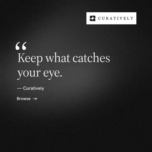 Instagram post for Curatively: "All of it, in one grid." Minimal luxury style, quote layout, dark palette in black, grey.