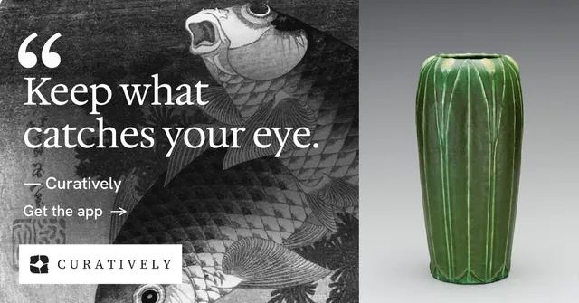 Social ad for Curatively: "It catalogues itself." Minimal luxury style, quote layout, light palette in grey, black, white.